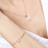 مجموعة طقم ، سلسال مخصص بالاسم مع اسوارة ، طقم تال...