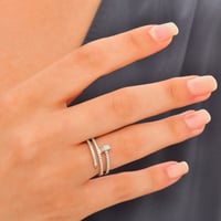 خاتم فضة نسائي بحجر زركون لامع - خاتم الضياء