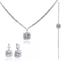 طقم فضة فخم مرصع بأحجار زركون - طقم فاتنة