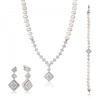 طقم جاذبية باقيت - طقم لولو طبيعي زراعي - فضة عيار...