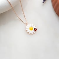 قلادة فضة 925 قلادة الدعسوقة اللون الفضي