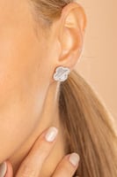 حلق فضة ناعم مرصع بأحجار زركون - حلق حلم