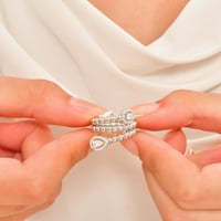 خاتم نسائي فخم من الفضة