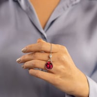 قلادة فضة نسائية عيار 925 - قلادة الحجر المرصع