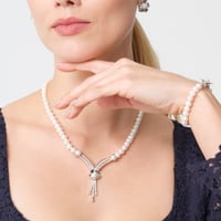 طقم تأُلق - طقم لولو زراعي طبيعي - فضة عيار 925