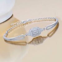 سوار باغت لون فضي - سوار فضة نسائي مرصع بأحجار زرك...