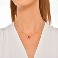 قلادة الأمان لون فضي وأحجار الزيركون الماسية