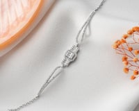 سوار بريق لون فضي - سوار فضة نسائي مرصع بأحجار زرك...