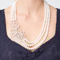 عقد انت السعادة - عقد لولو طويل - 3 طبقات