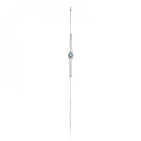 طقم فضة كامل مرصع بحجر زركون أزرق - طقم الدمعة الز...