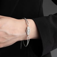 سوار بريق لون فضي - سوار فضة نسائي مرصع بأحجار زرك...