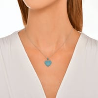 قلادة فضة للنساء بأحجار زيركون زرقاء - قلادة نبضي