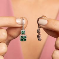 حلق رونق - حلق فضة طويل عيار 925