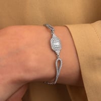 سوار باغت لون فضي - سوار فضة نسائي مرصع بأحجار زرك...