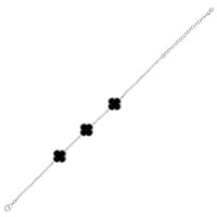 أسوارة فضة نسائية بمينا أسود - أسوارة حكاية