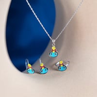 طقم فضة أطفال - طقم زرقاء