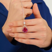 قلادة فضة نسائية عيار 925 - قلادة الحجر المرصع