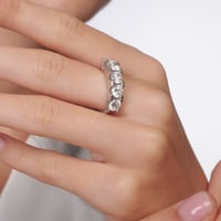 خاتم نسائي فضة عيار 925 - حجر زركون - خاتم سٌمو