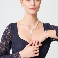 طقم تأُلق - طقم لولو زراعي طبيعي - فضة عيار 925