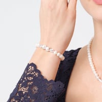 طقم بسمة - طقم لؤلؤ طبيعي زراعي - فضة عيار 925