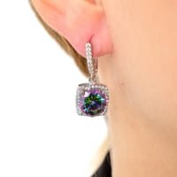 حلق فضة عيار 925 مرصع بأحجار زركون - حلق سٌدى