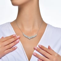 قلادة فضة بأحجار الزيركون الماسية