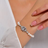 طقم البريق العربي لون فضي وأحجار الزيركون الماسية