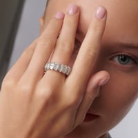 خاتم فضة نسائي حجر زركون - فضة عيار 925 - خاتم إشر...