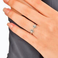 خاتم نسائي فضة عيار 925 بأحجار زركون ماسية - خاتم...