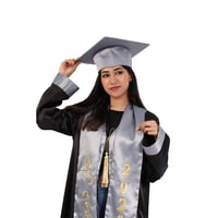 قبعة تخرج للكبار لون فضي