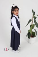 شيال مريول روضه كحلي مع مطاط جانبي 1038بدون بلوزه