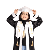 قبعة تخرج للاطفال لون ابيض