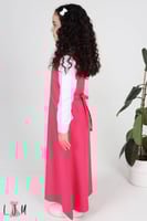 شيال مريول ابتدائي مع كسرات عصرية وردي 1072 بدون ا...