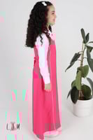 مريول ابتدائي مع رسومات وازرار وردي 1003