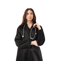 لاب كوت اسود طويل - نسائي