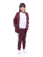 الزي الرياضي للمتوسط عنابي أبطال الغد (ثلاث قطع)