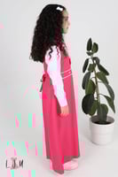 مريول ابتدائي ببيونه مع ازرار وردي 1070