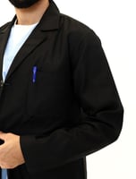 لاب كوت رجالي أسود بأزرار – ياقة كلاسيكية | تصميم...