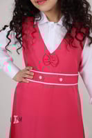 مريول ابتدائي ببيونه مع ازرار وردي 1070