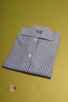 بلوزه كحلي مقلم لجميع المراحل