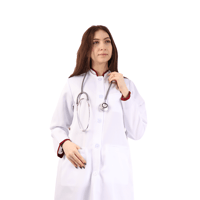 لاب كوت طبي نسائي اكمام وياقة عودي موديل 20014 ELE...