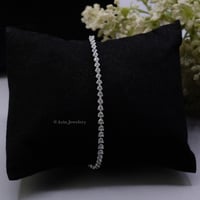 اسوارة تينيس انيقة فصوص زركون دائرية، فضة عيار 925