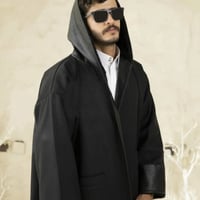 فروه قماش جوخ مع جلد على الأطراف