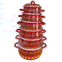 قدور غضار نقش عسيري -طقم 6حبة