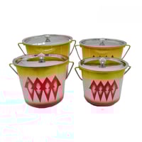 سطل استيل نقش غضار ( احمر )