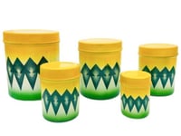 علب سكر و شاي نقش غضار اخضر