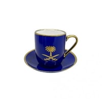 كوب سيفين و نخلة بصحن (ازرق)