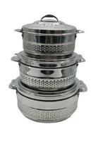 حافظات ستيل حب رمان -طقم 3حبة كبير