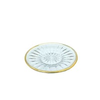 صحن بيالة شفاف خط ذهبي