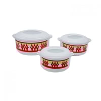 حافظة طعام نقش غضار احمر ( طقم صغير )